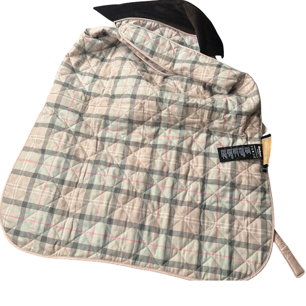 Barbour Quilted Dog Coat XXL Pink DCO0004 Corduroy Collar Plaid Lining NWT